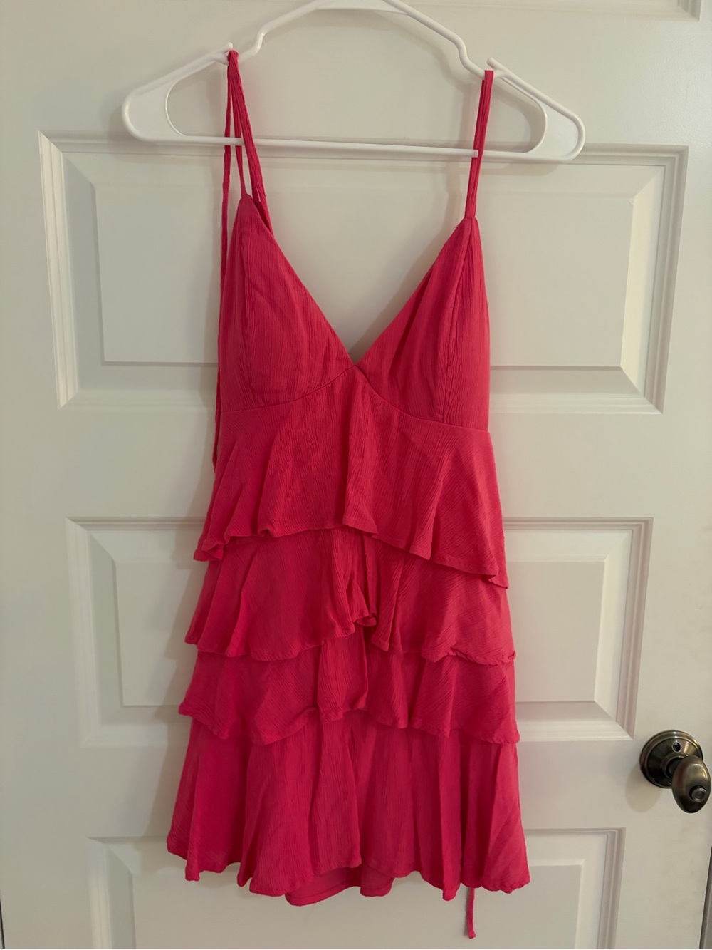 Hollister Pink Ruffled Spaghetti Strap Dress